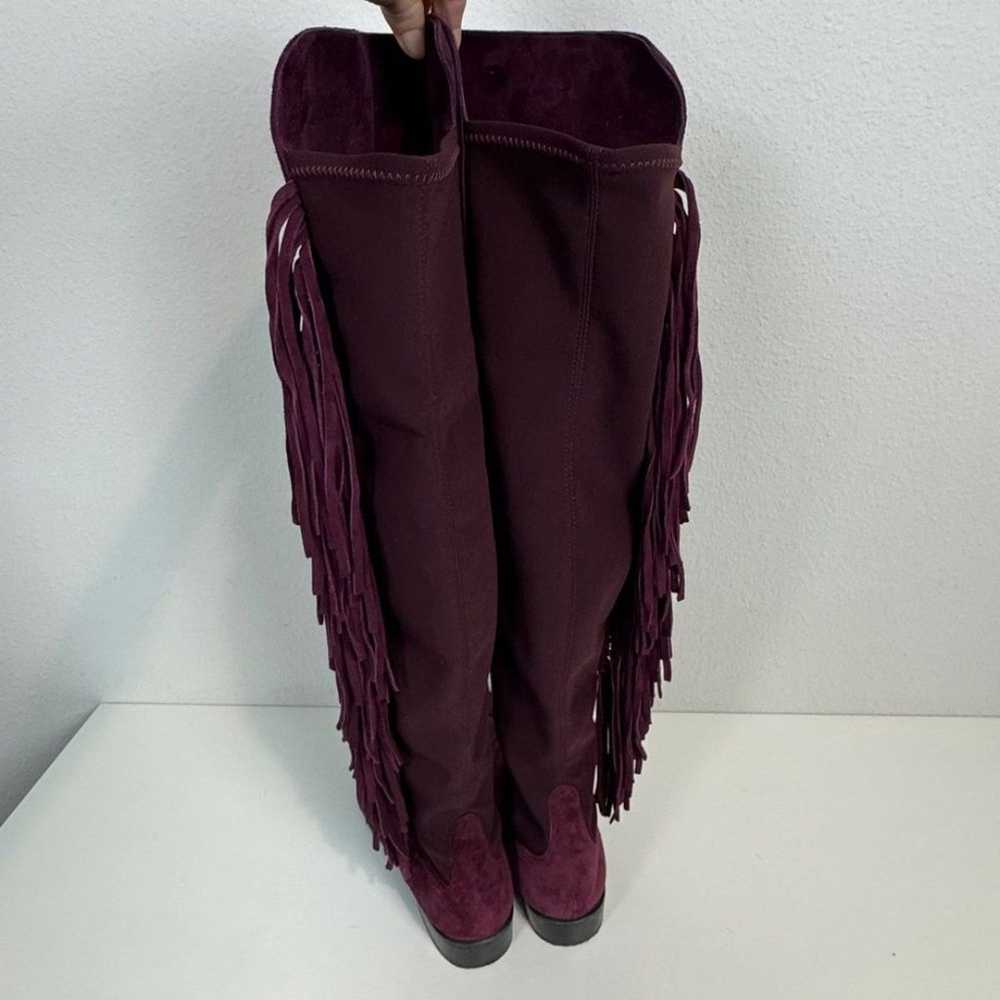 Stuart Weitzman Fringe Suede Over the Knee Boots … - image 4