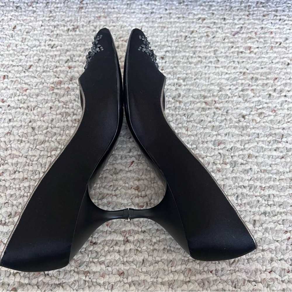 Vintage Salvatore Ferragamo black satin shoes - image 11