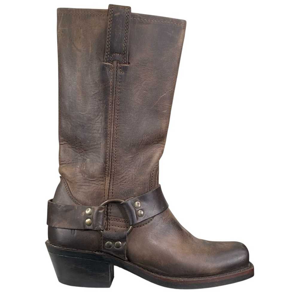 Frye Women’s 12R Brown Leather Harness Moto Boot … - image 1