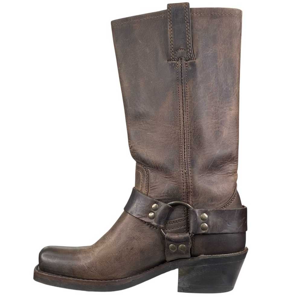 Frye Women’s 12R Brown Leather Harness Moto Boot … - image 2