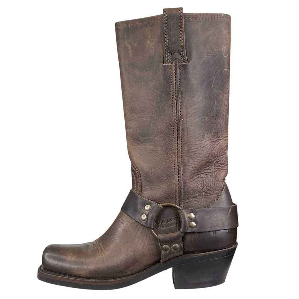 Frye Women’s 12R Brown Leather Harness Moto Boot … - image 3