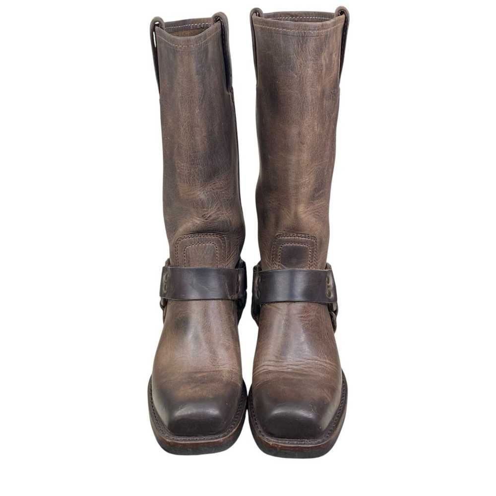 Frye Women’s 12R Brown Leather Harness Moto Boot … - image 7