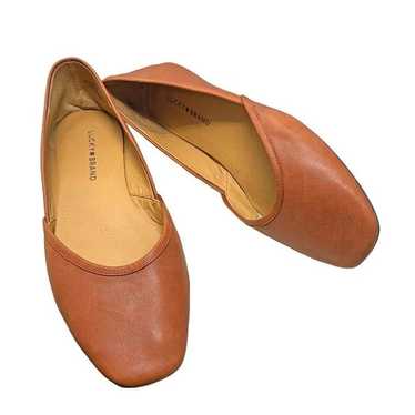 LUCKY BRAND Adoura Cognac Brown Leather Ballet Fla