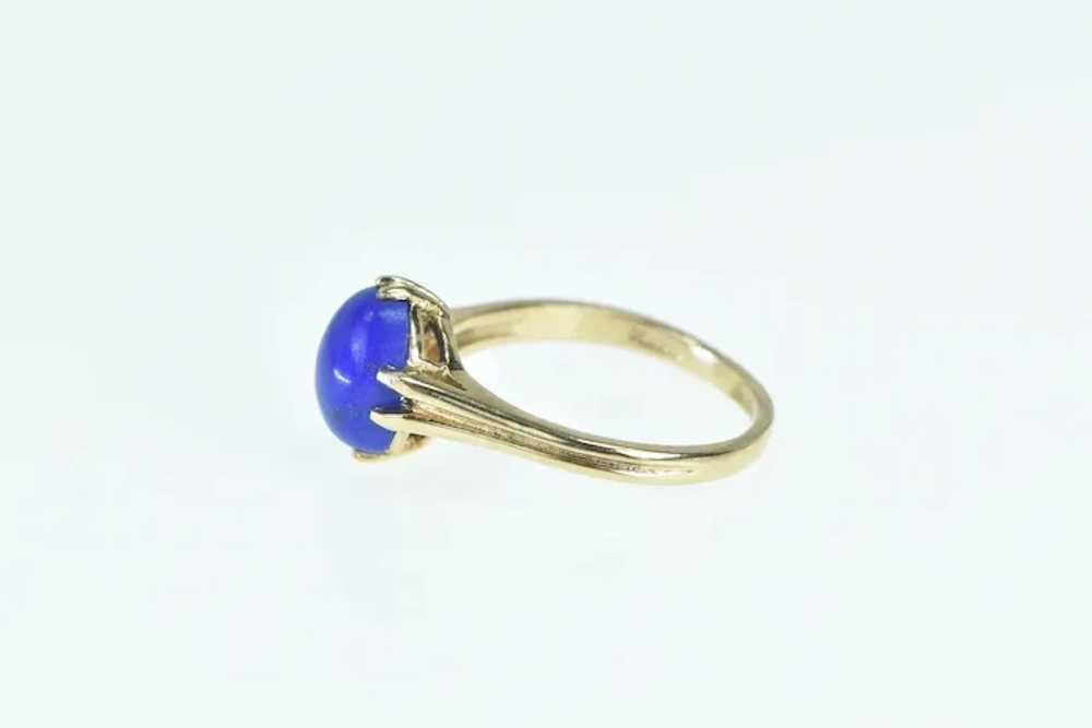 10K Oval Lapis Lazuli Cabochon Vintage Ring Size … - image 2