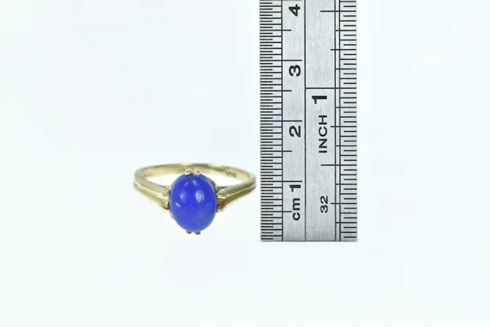 10K Oval Lapis Lazuli Cabochon Vintage Ring Size … - image 4