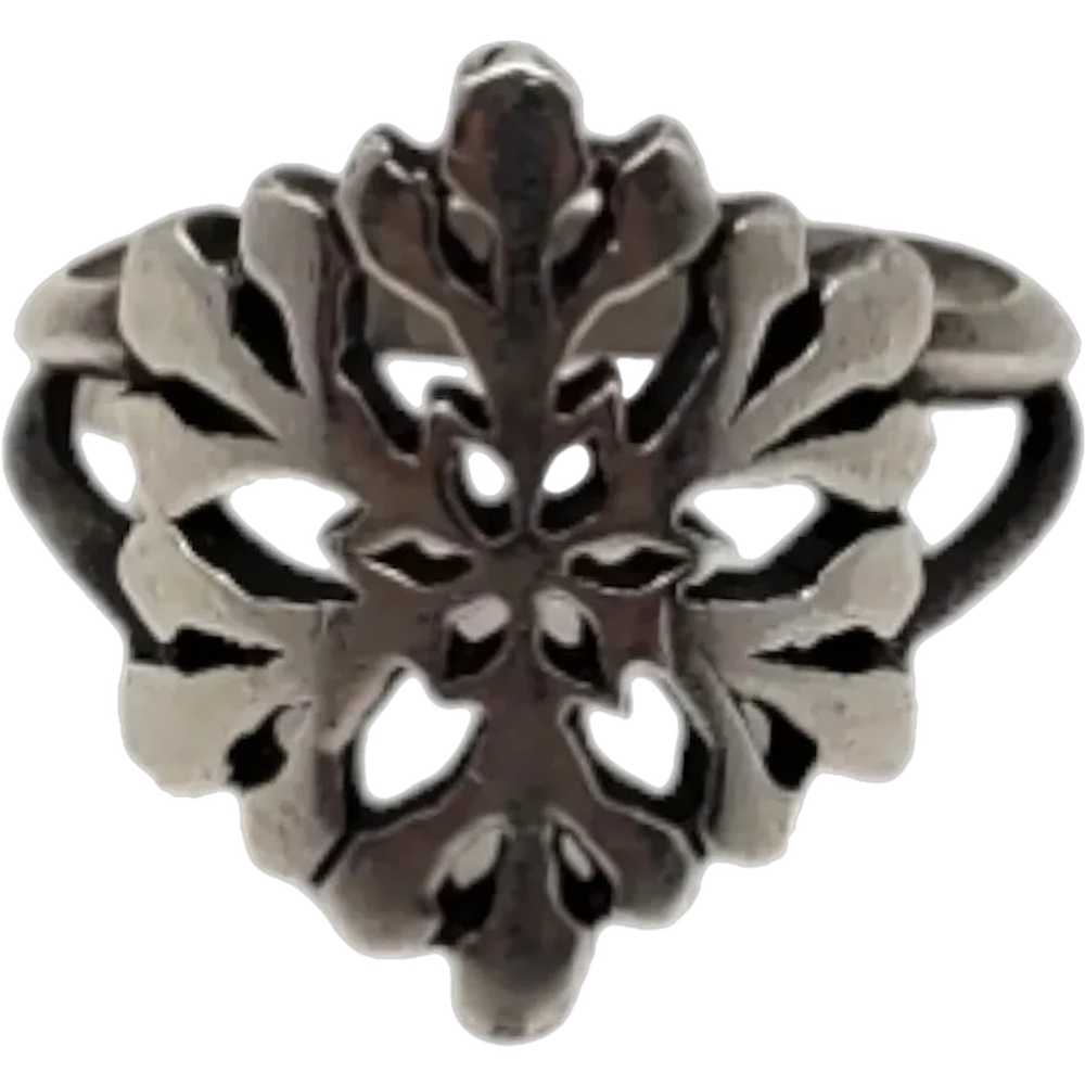 James Avery Sterling Silver Snowflake Ring Size 4… - image 1