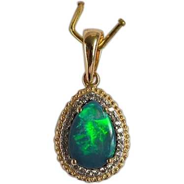 Black Australian Opal Gold Pendant