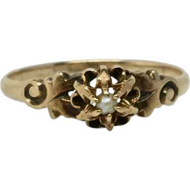 1900's Victorian 14K Yellow Gold Floral Belcher St