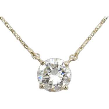 1.17ct Round Diamond Solitaire Necklace 14k Yellow