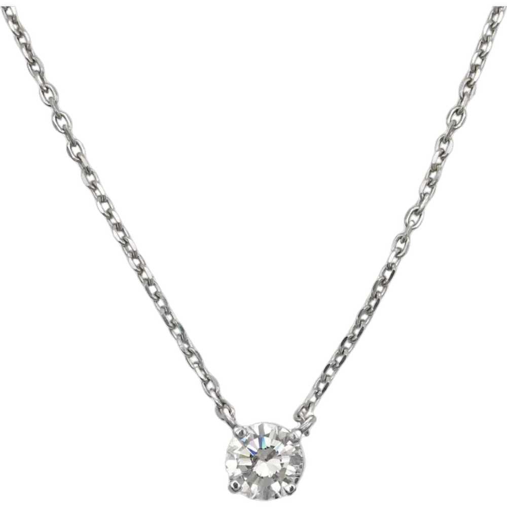 0.63ct I1 H Diamond Solitaire Necklace 14k White … - image 1