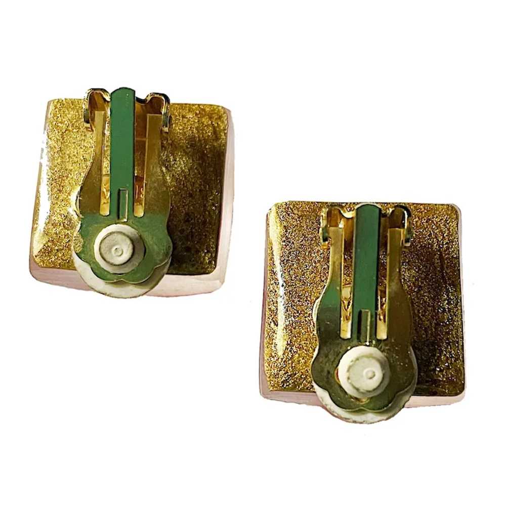 Alexis Bittar Square Red Clip Earrings - image 2