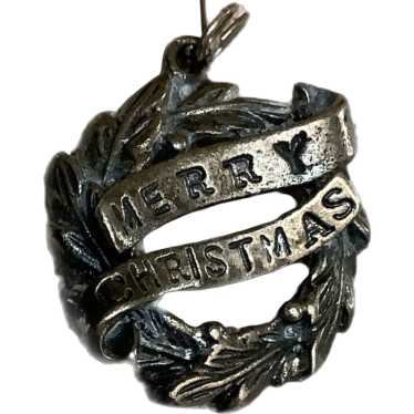 Vintage sterling silver Merry Christmas charm