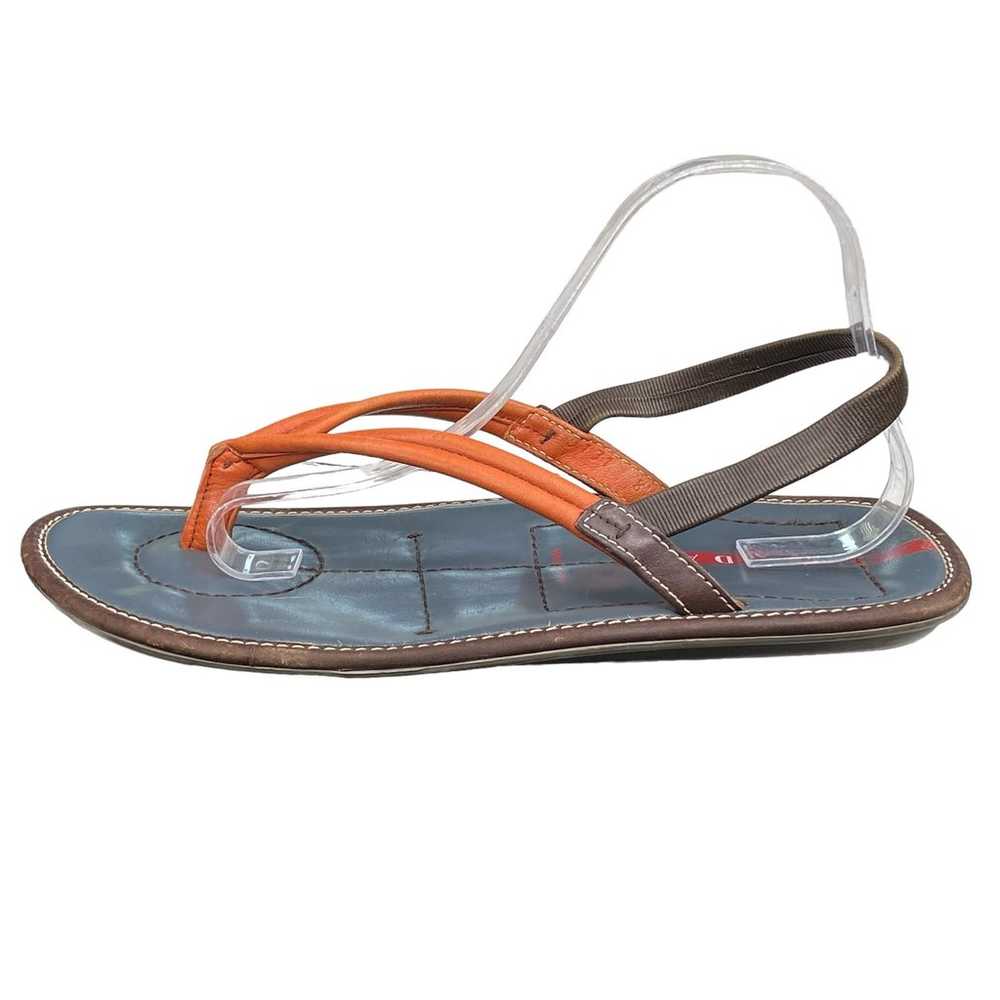 Vintage Prada Women’s Orange Brown Strappy Sandal… - image 3