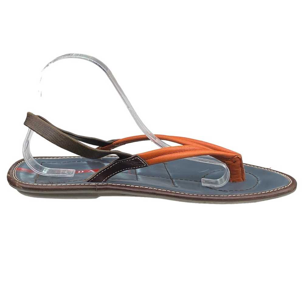 Vintage Prada Women’s Orange Brown Strappy Sandal… - image 4