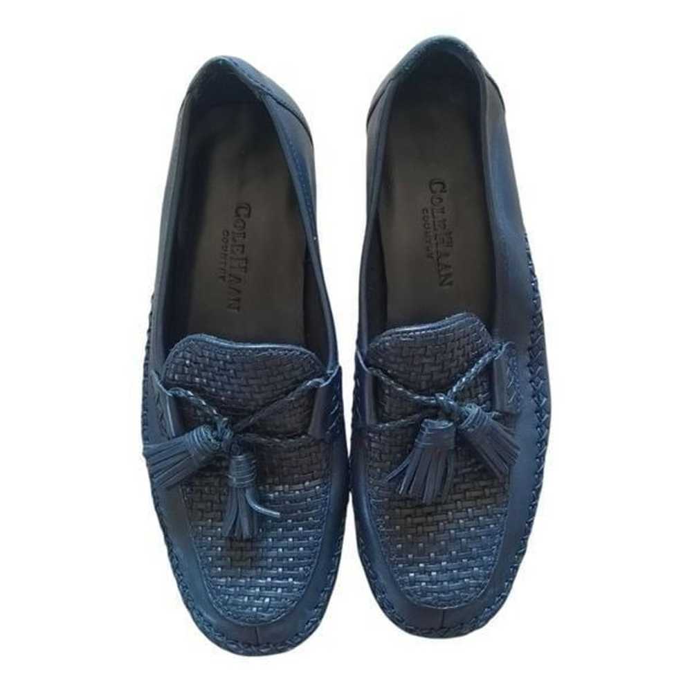 Cole Haan Country Dark Navy Leather Woven Loafers… - image 3