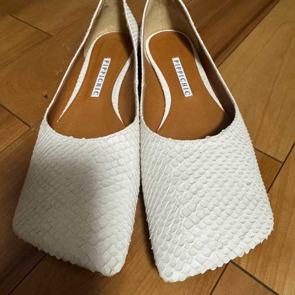 PIPICHIC White Square Toe Flat Shoes - image 1