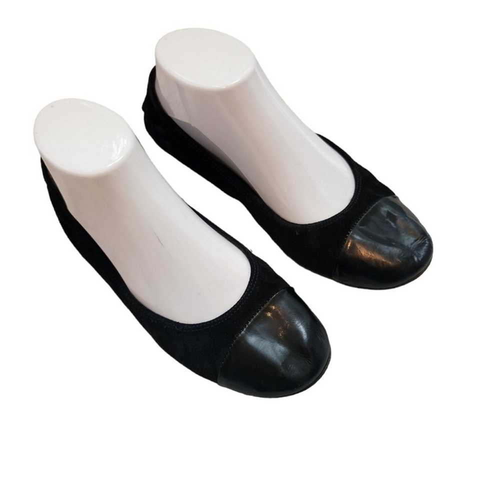 LANVIN PARIS BLACK PATENT LEATHER FLATS SIZE 6 - image 1