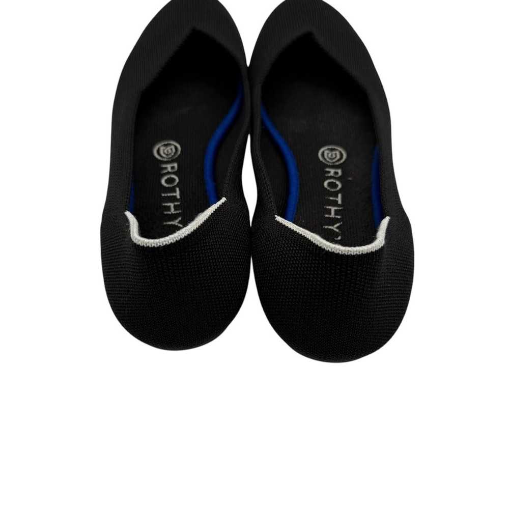 Rothy’s Retired Black Round Toe White Halo Ballet… - image 6