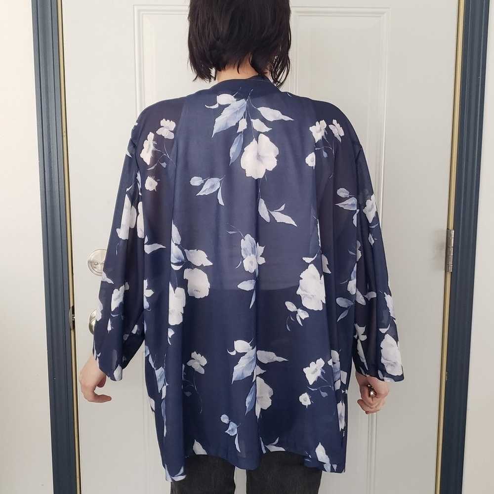 90s Sheer Blue Floral Jacket - image 3