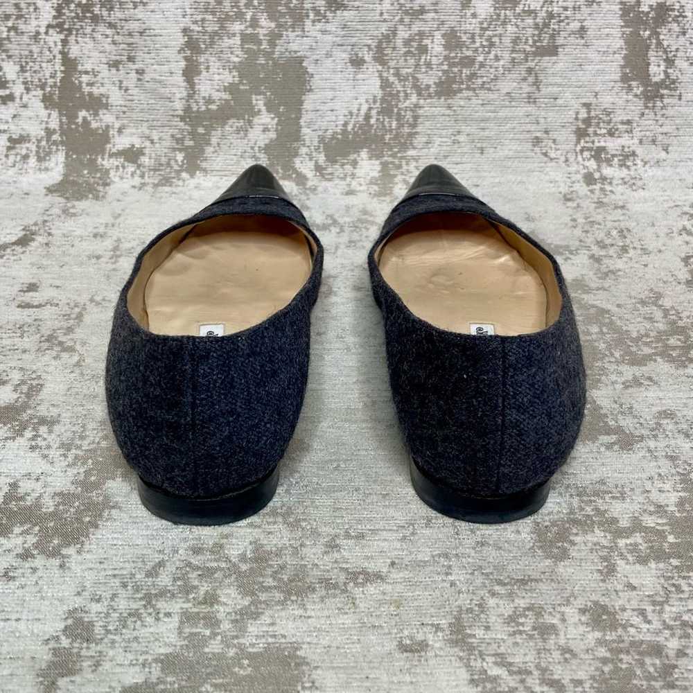 Manolo Blahnik Felt Wool Pointed Cap Toe Flats in… - image 3