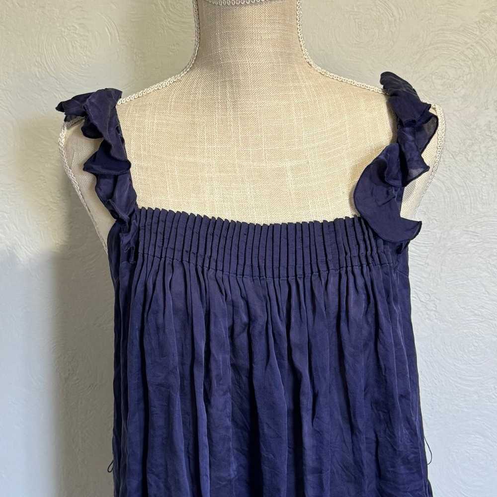 BEBE Y2K VTG Royal Purple Ruffled Sleeved Tank To… - image 2