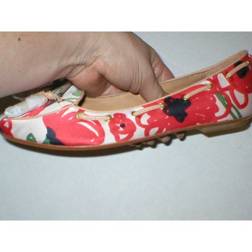 New Womens Authentic Coach Flats Satin Leather 5.… - image 6