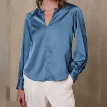 NWOT Banana Republic Blue Keyhole Blouse