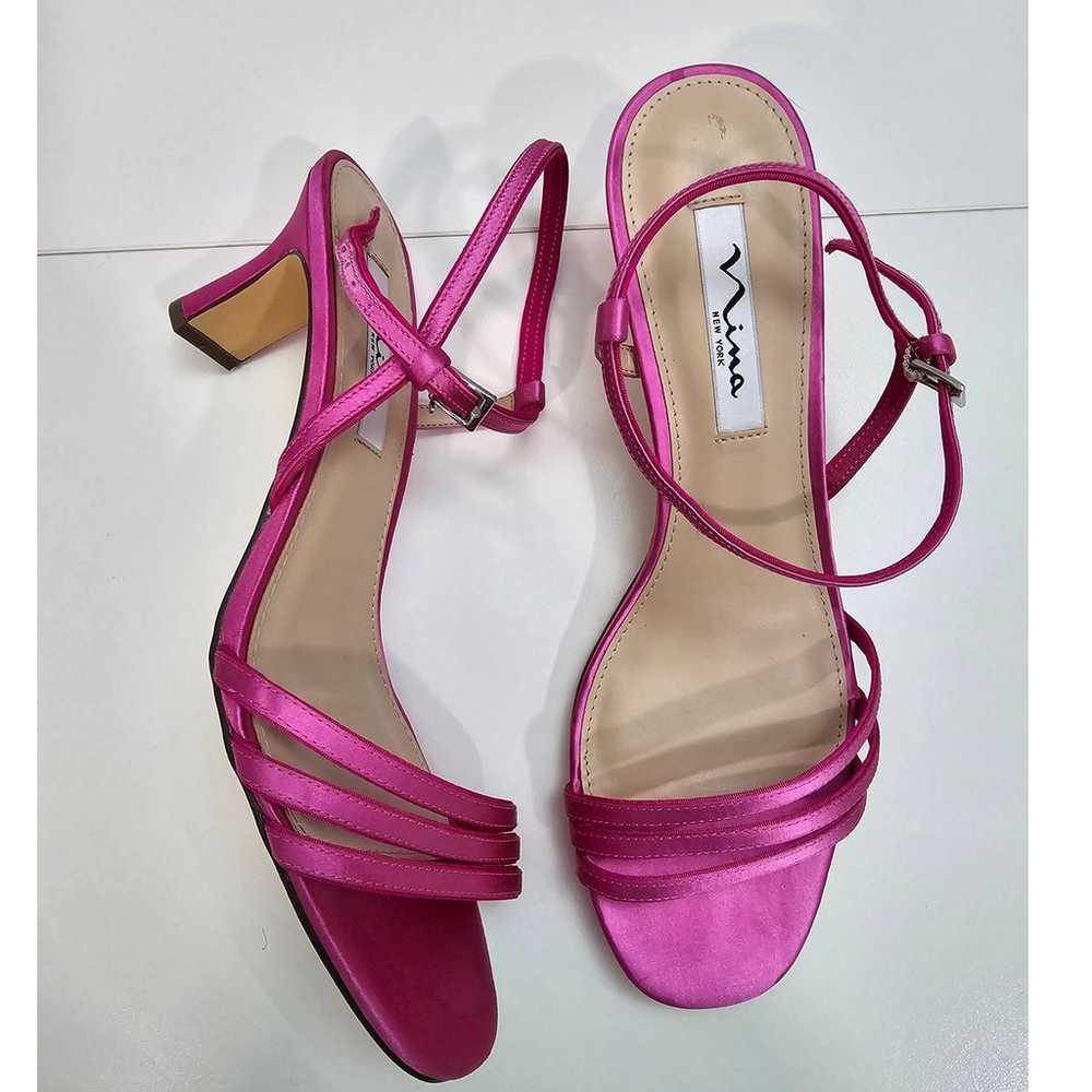 New* Nina Heels Strappy Hot Pink SIZE 9 Bridal - image 2