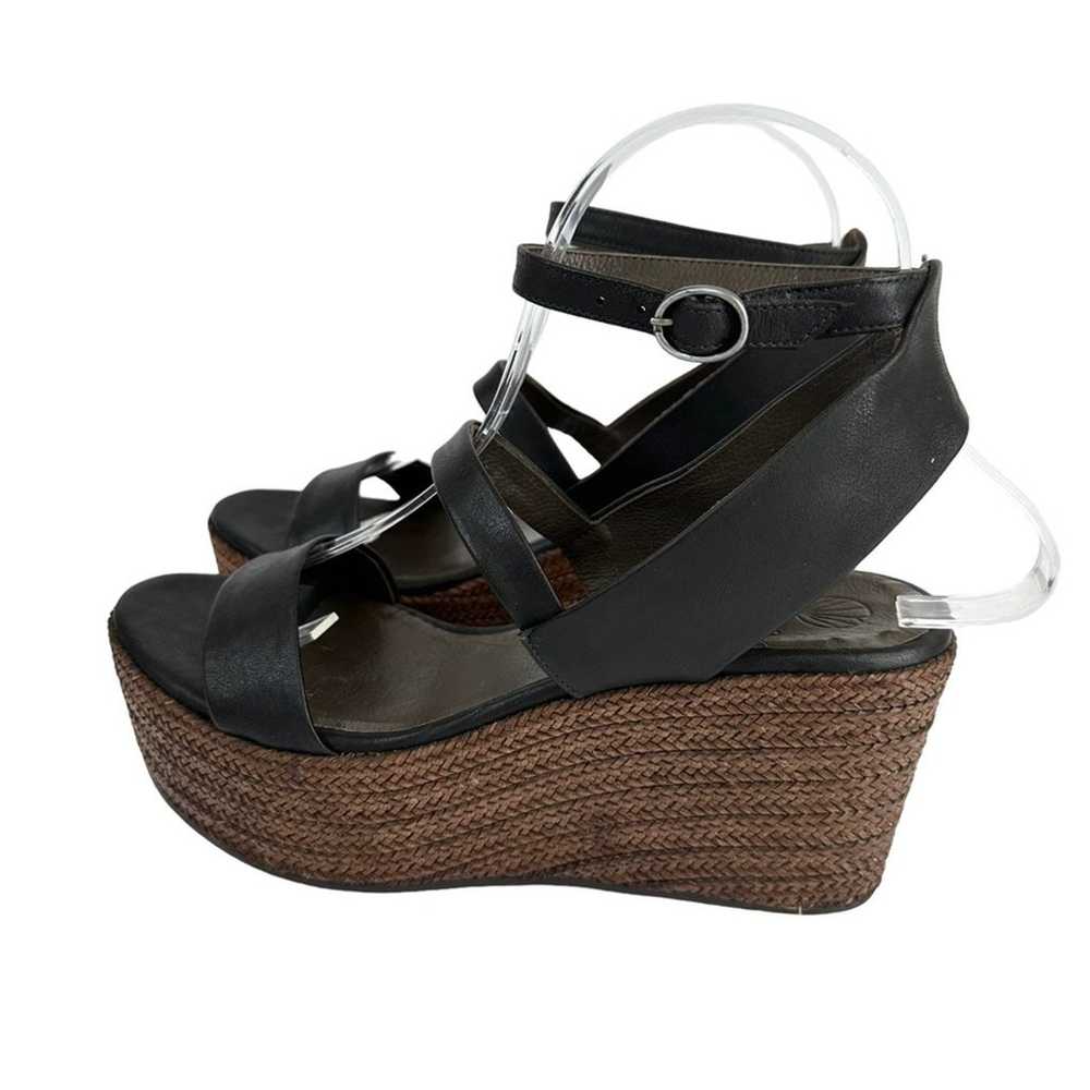 COCLICO RYE WEDGE Black Leather Sandal Size EU(37… - image 3