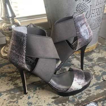 DKNY snakeskin stiletto sandals with platform