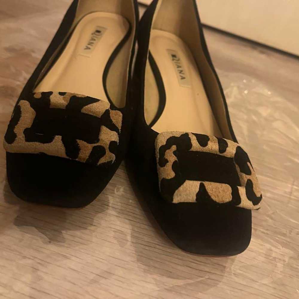 DIANA Black Suede Pumps Leopard - image 3