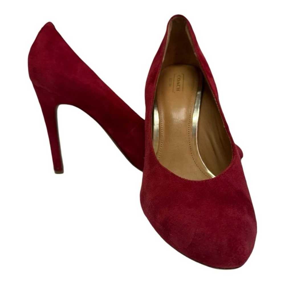 Coach Urban  Red Suede  Preppy Office Stiletto He… - image 1