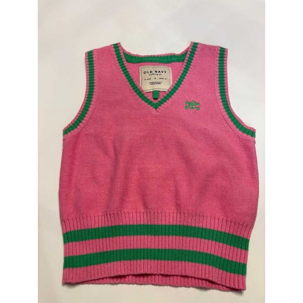 Size medium old navy vintage y2k preppy pink and … - image 1