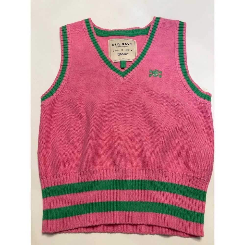 Size medium old navy vintage y2k preppy pink and … - image 2