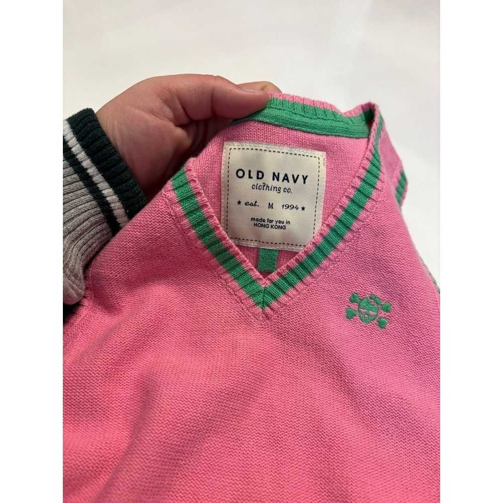 Size medium old navy vintage y2k preppy pink and … - image 3