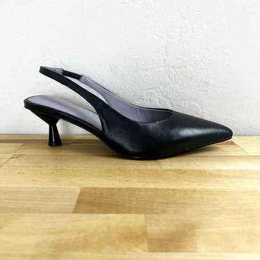 Seychelles Brooklyn Slingback Heels Black Leather 