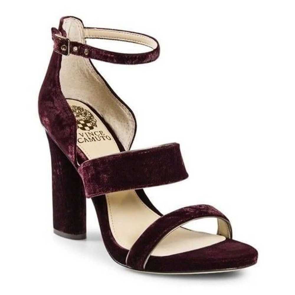 Vince Camuto Robeka Velvet High Heel Sandals Burg… - image 2