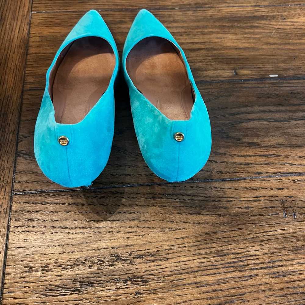 Cole Haan teal pumps kitten heel - image 2