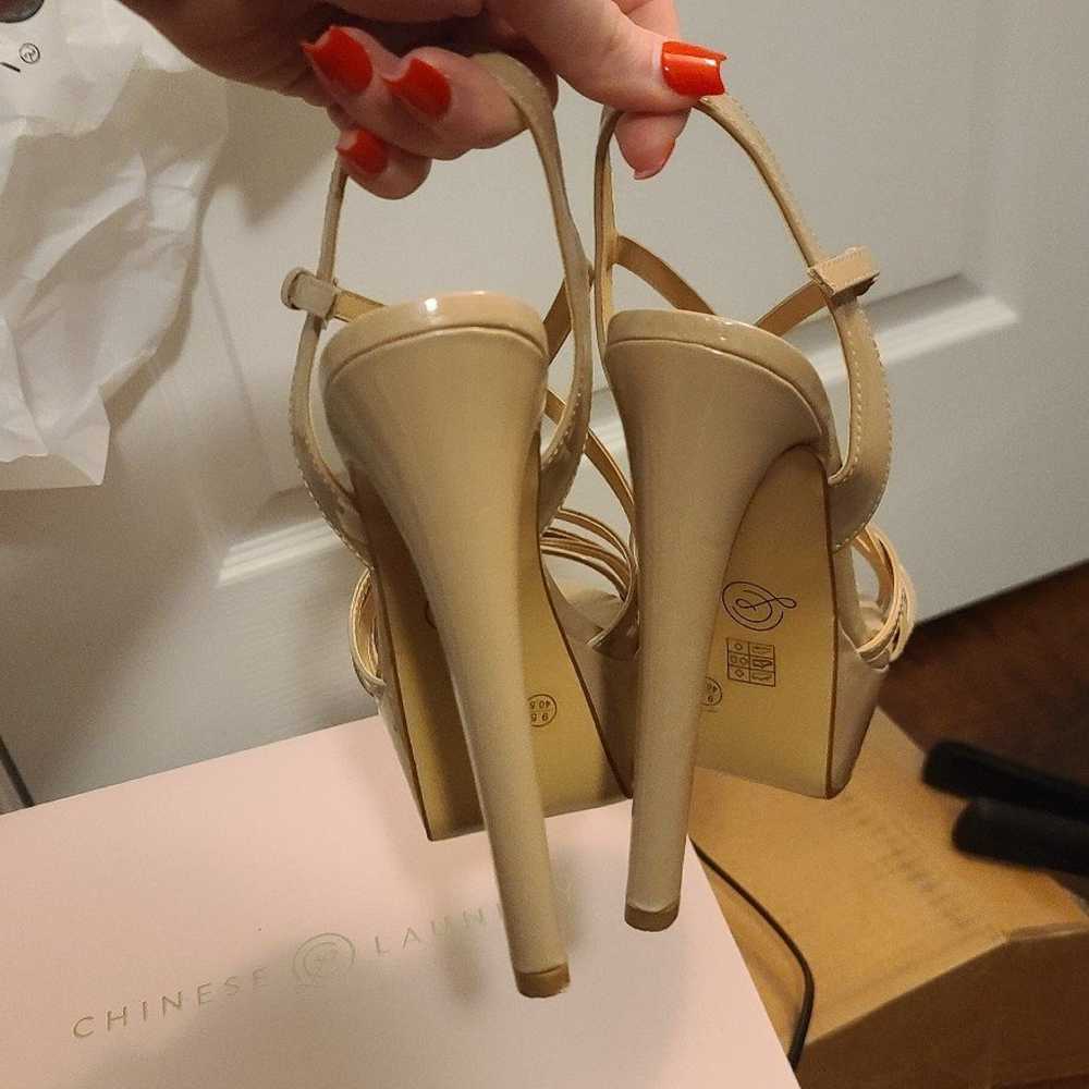 Nude Platform Heels Size 9.5 - image 6