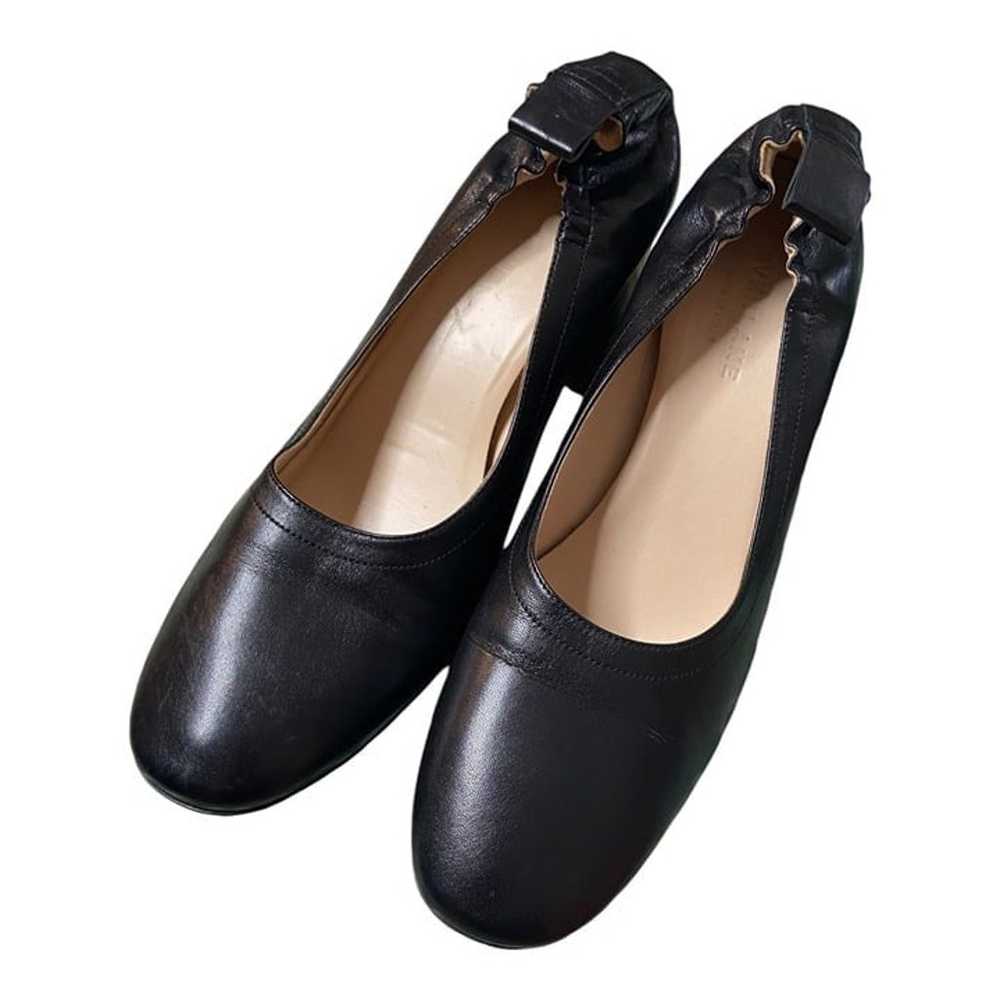 Everlane Leather Day Heel 8.5 Black Ballet Italia… - image 2