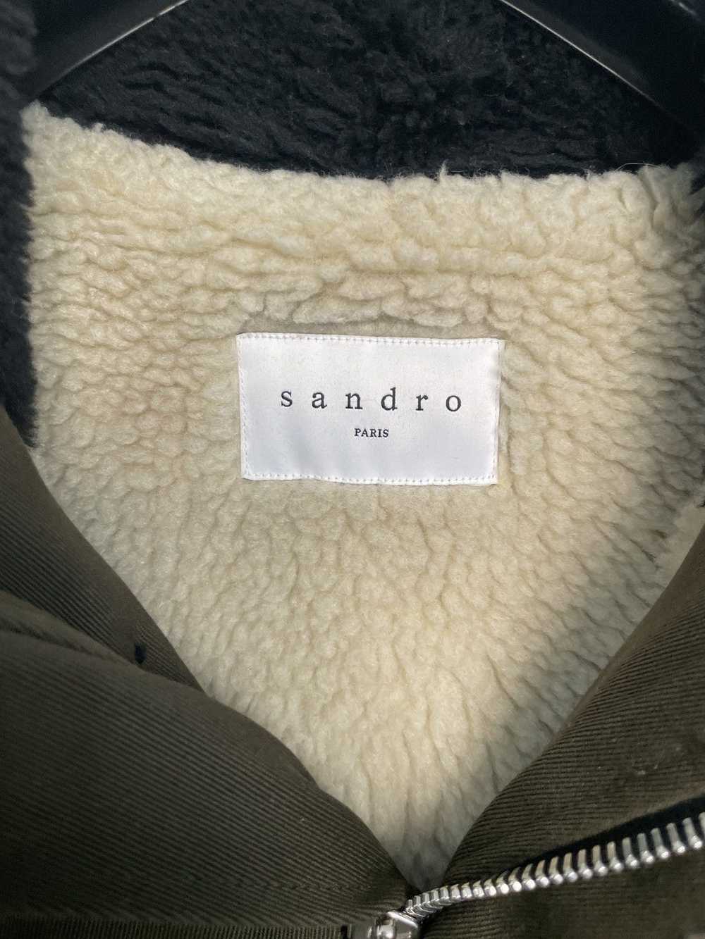 Sandro Sandro Hoodie Parka Faux Shearling - image 6