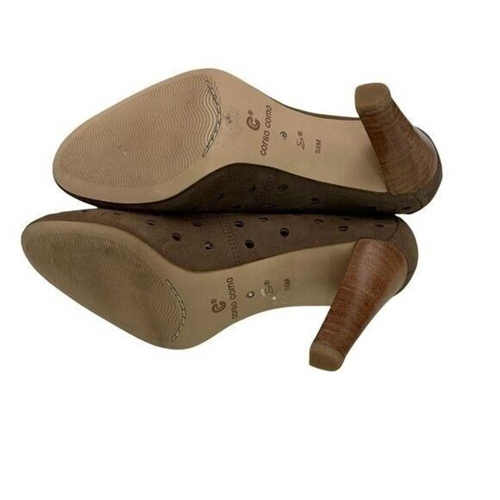 Corso Como 5 1/2 Heels Brown Leather 3.5" Heel Cu… - image 6