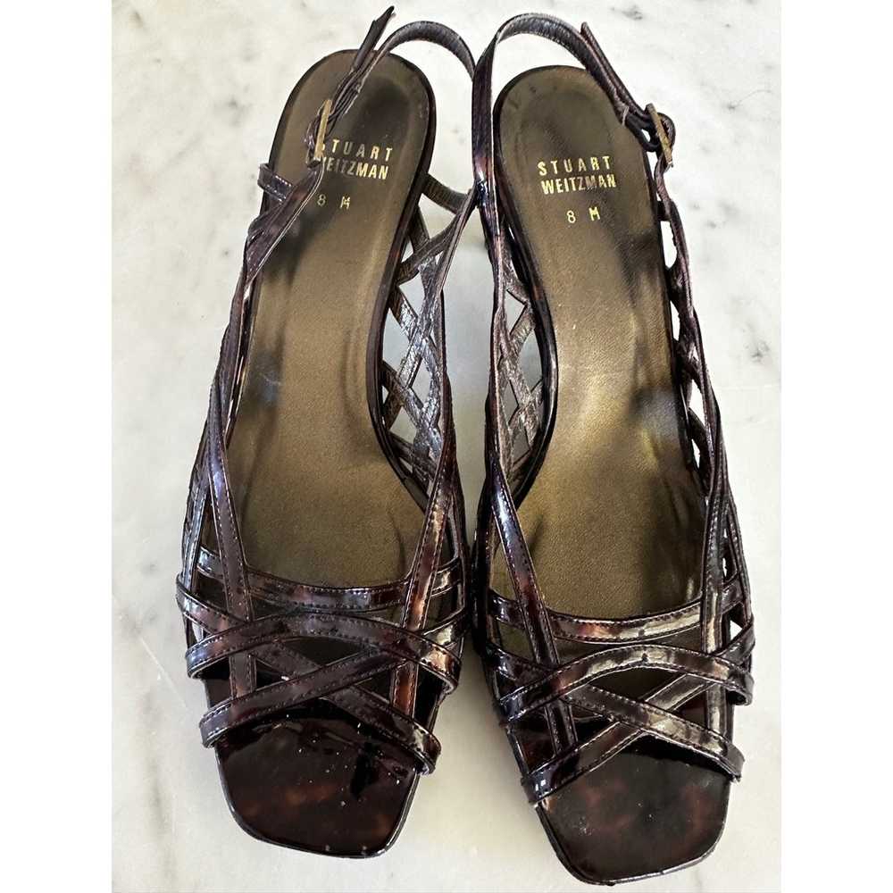 Stuart Weitzman Tortoise Tangle Sandal Heels SZ 8M - image 2