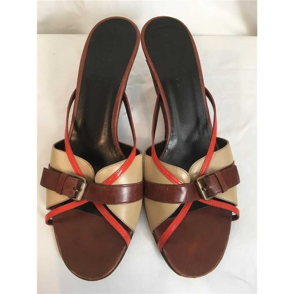 CHRISTIAN LACROIX Brown-Beige-Orange Leather Kitt… - image 1