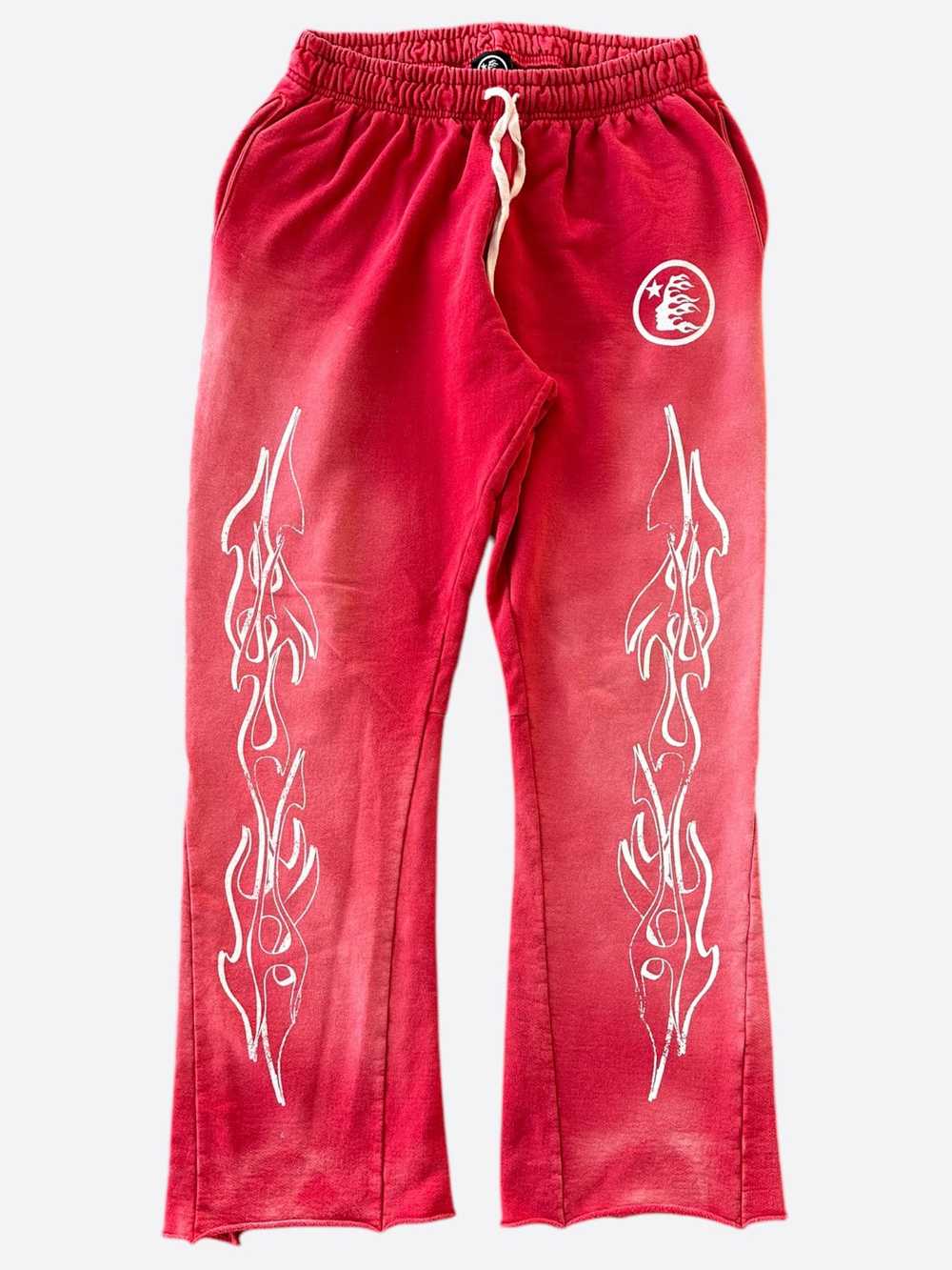 HELLSTAR Hellstar Red & White Flame Sweatpants - image 1