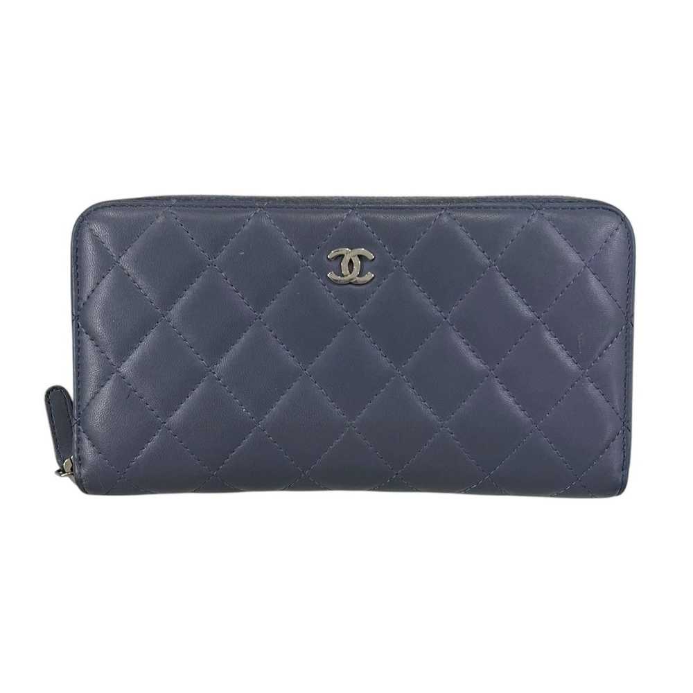 Chanel Chanel CC Quilted Lambskin Zip Around Wall… - image 1