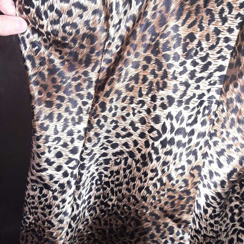 Vintage 1990s y2k leopard cheetah silk dress feat… - image 4