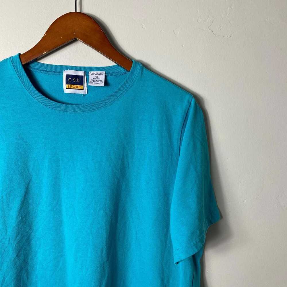 90s vintage light blue T-shirt size 1X - image 3