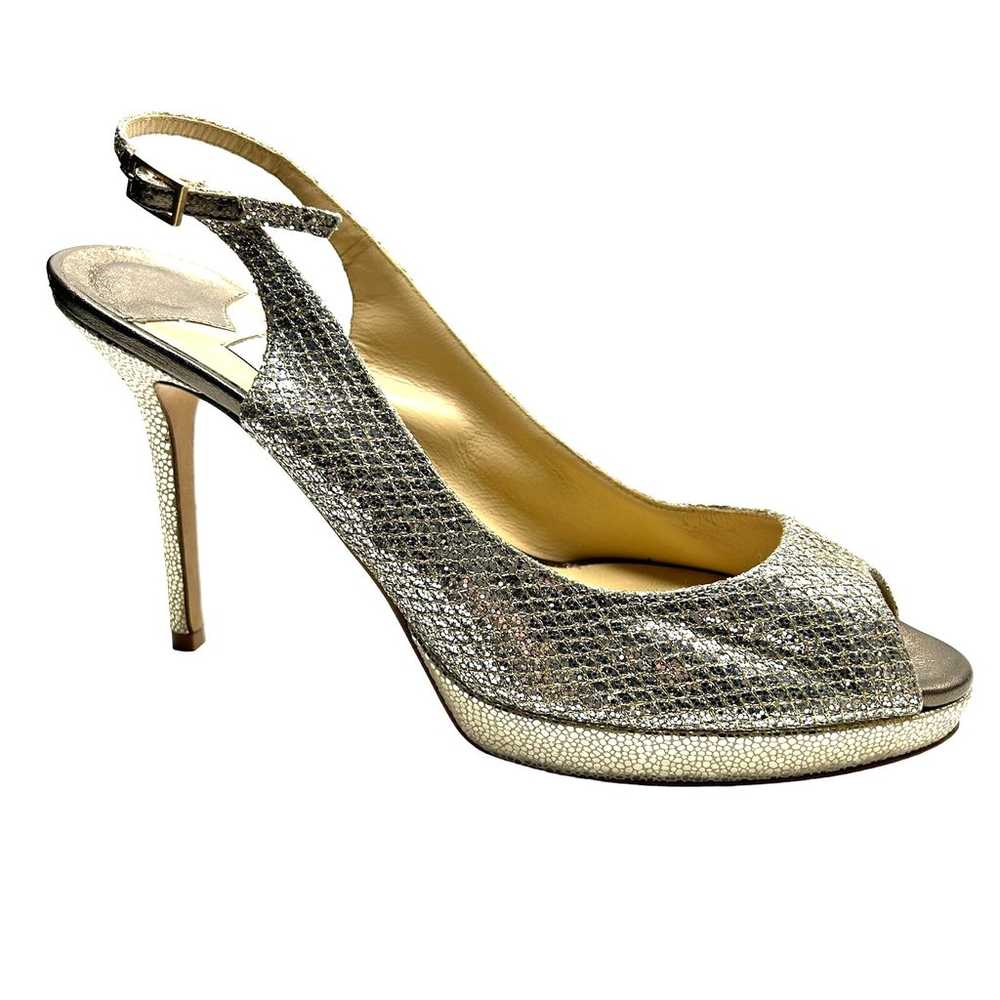 Jimmy Choo  "Nova" Slingback Peep Toe Heels Size … - image 1