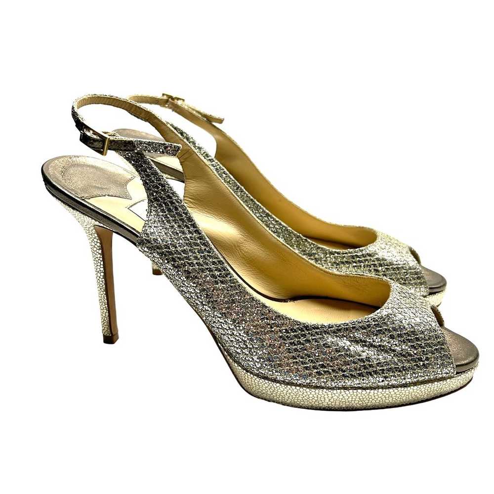 Jimmy Choo  "Nova" Slingback Peep Toe Heels Size … - image 3